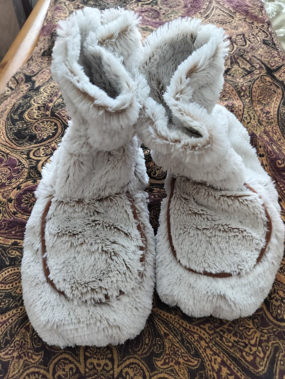 Warmies Microwavable Heated Lounge Boot Slippers – Marshmallow Brown OS